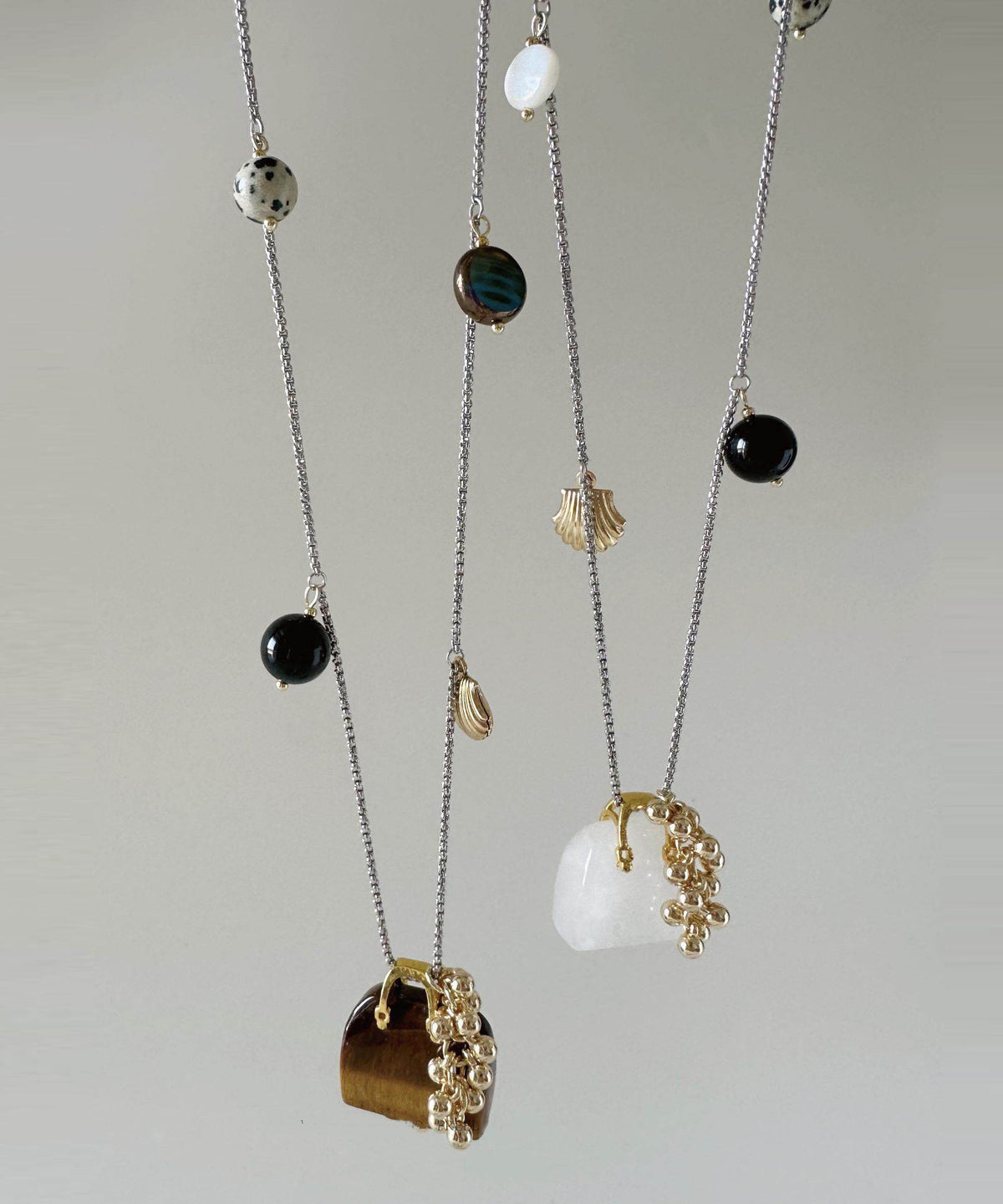 Collier Femme Long avec Pendentif en Pierre de Verre 0