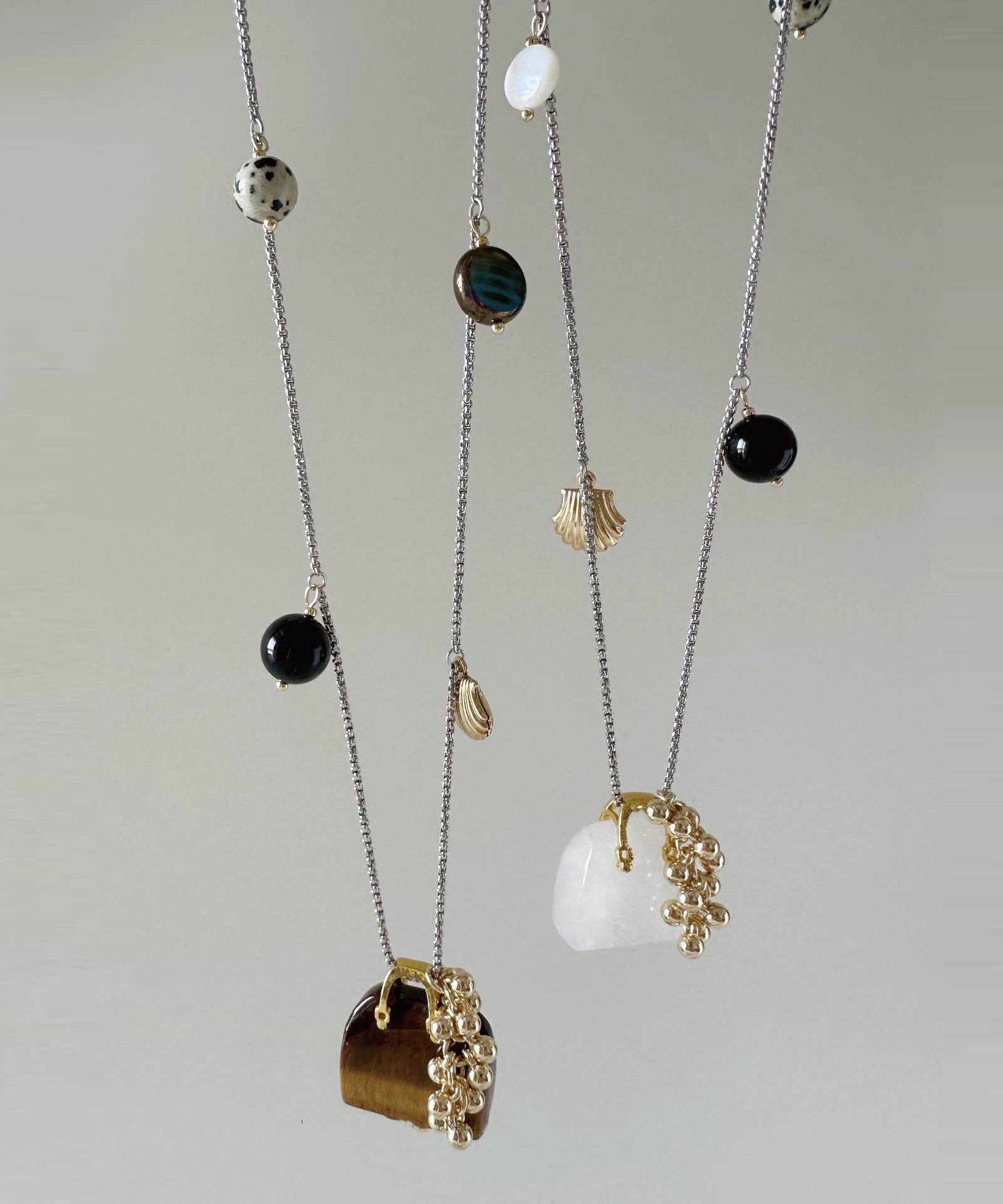 Collier Femme Long avec Pendentif en Pierre de Verre 0