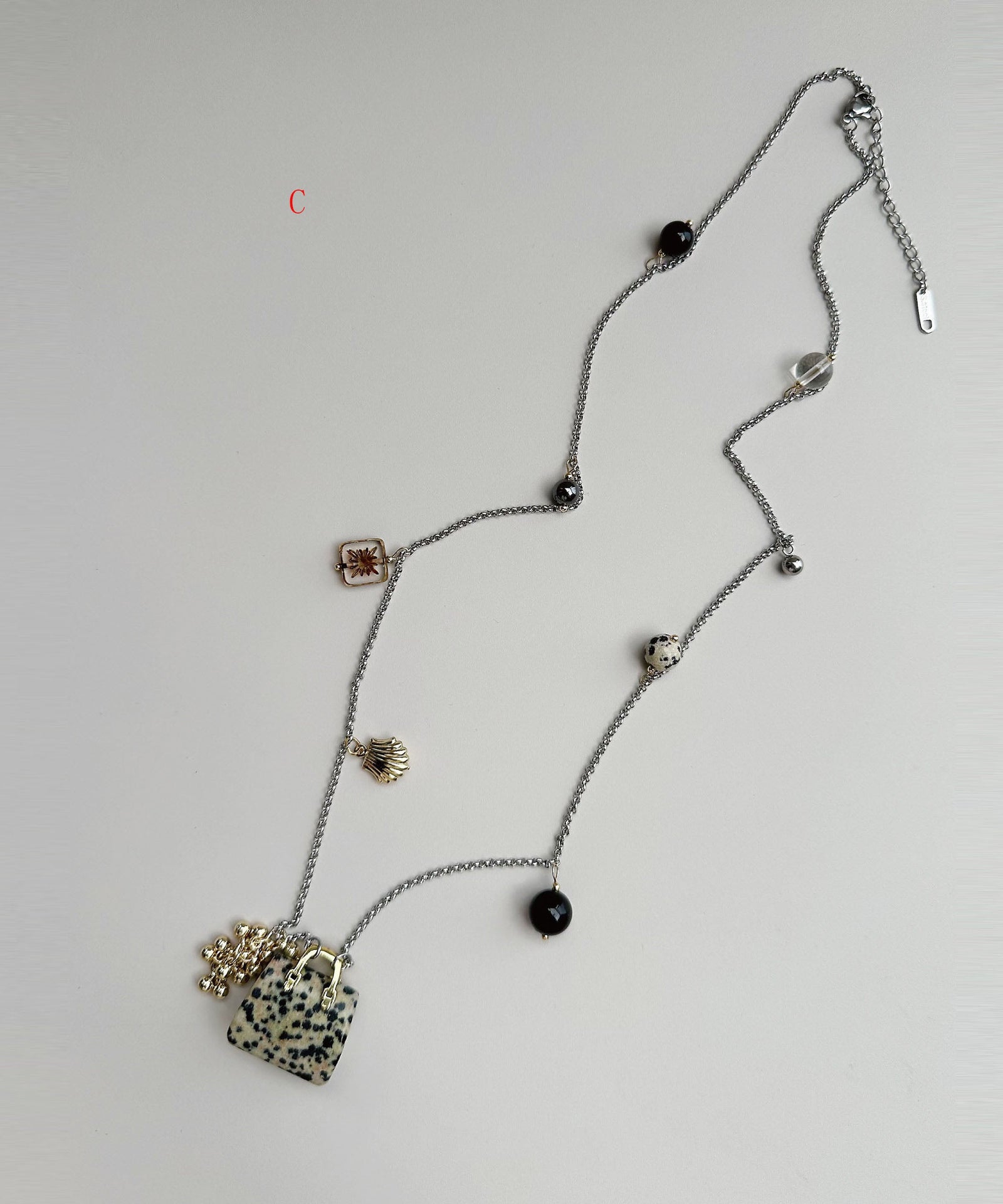 Collier Femme Long avec Pendentif en Pierre de Verre 3