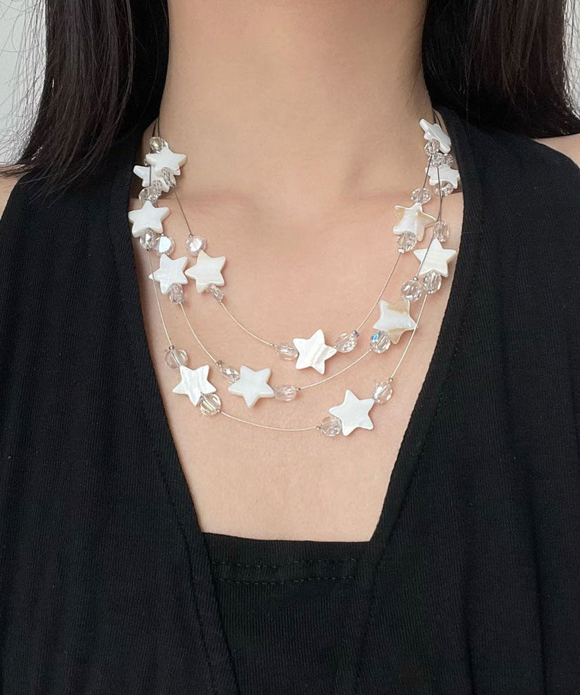 Collier Femme Multi-couches Style Bohème avec Perles et Coquille d'Étoile 0