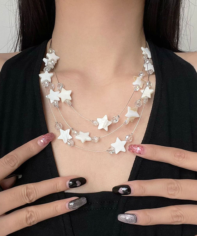 Collier Femme Multi-couches Style Bohème avec Perles et Coquille d'Étoile 2