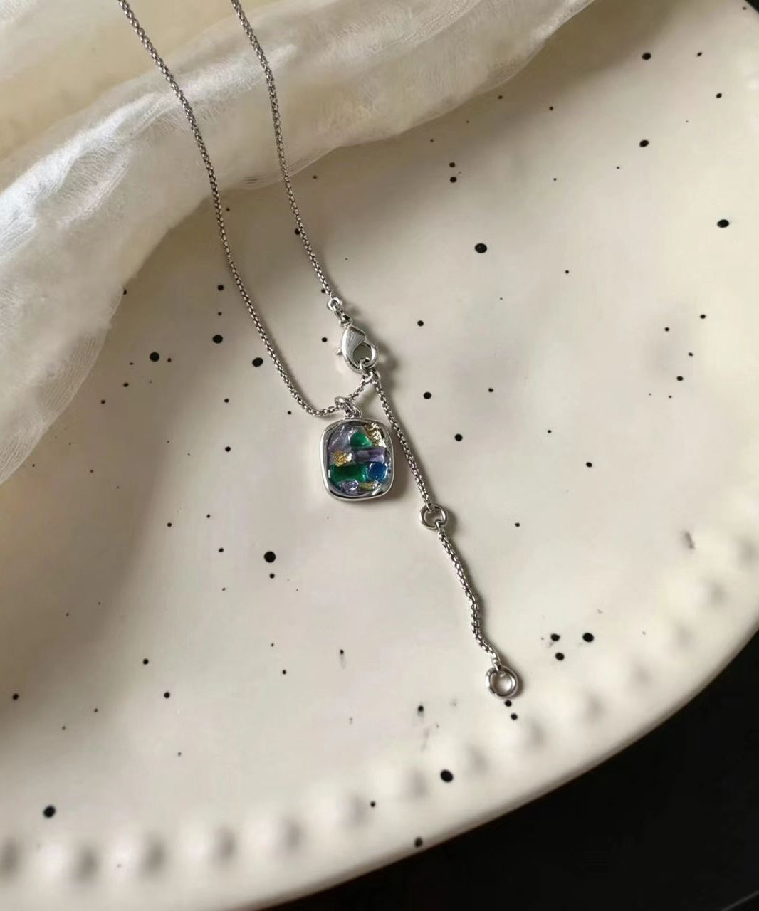 Collier Femme Pendentif Feuille Multicolore 0