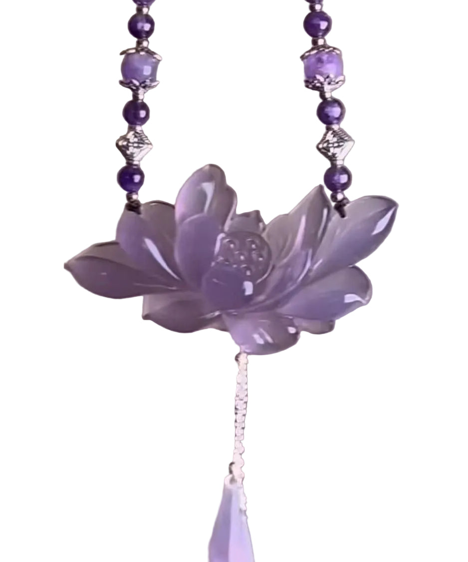 Collier Femme Pendentif Lotus Style Rétro 0