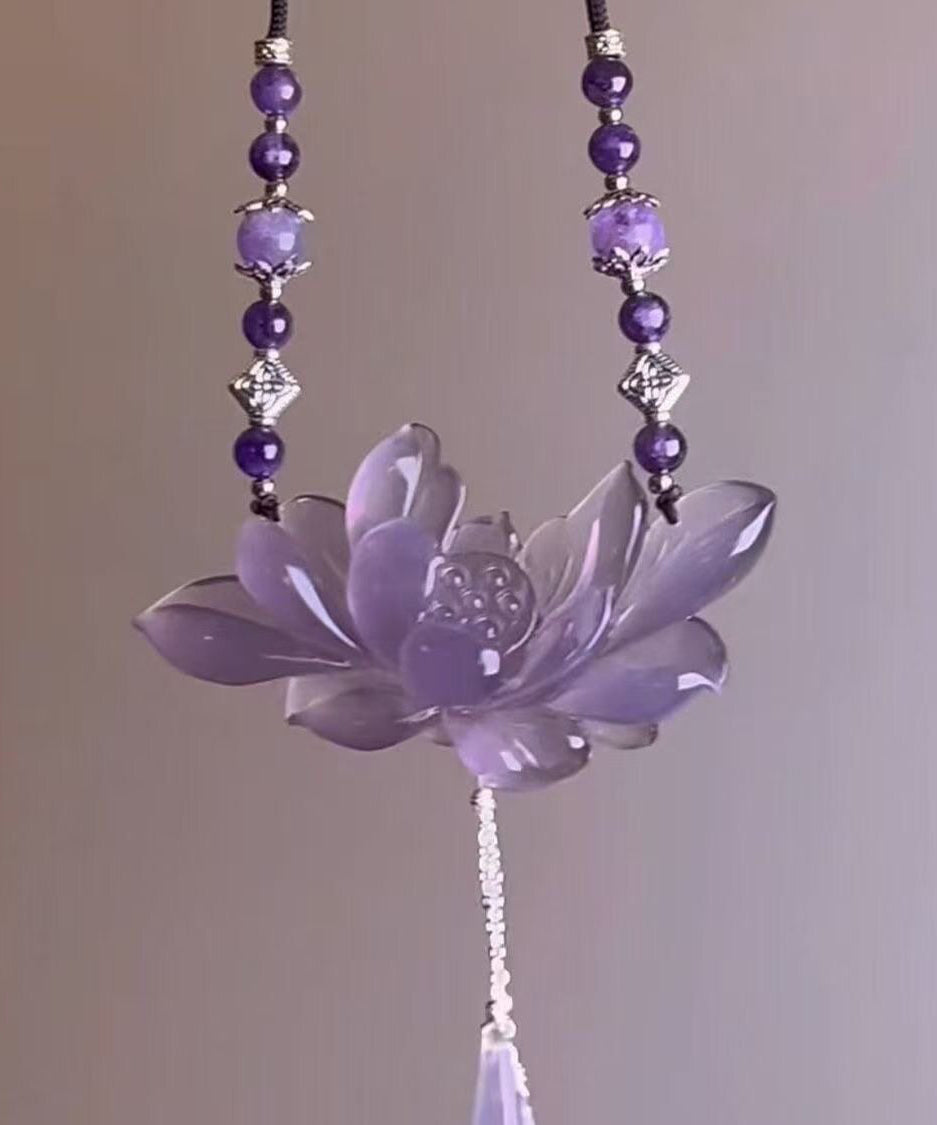 Collier Femme Pendentif Lotus Style Rétro 1