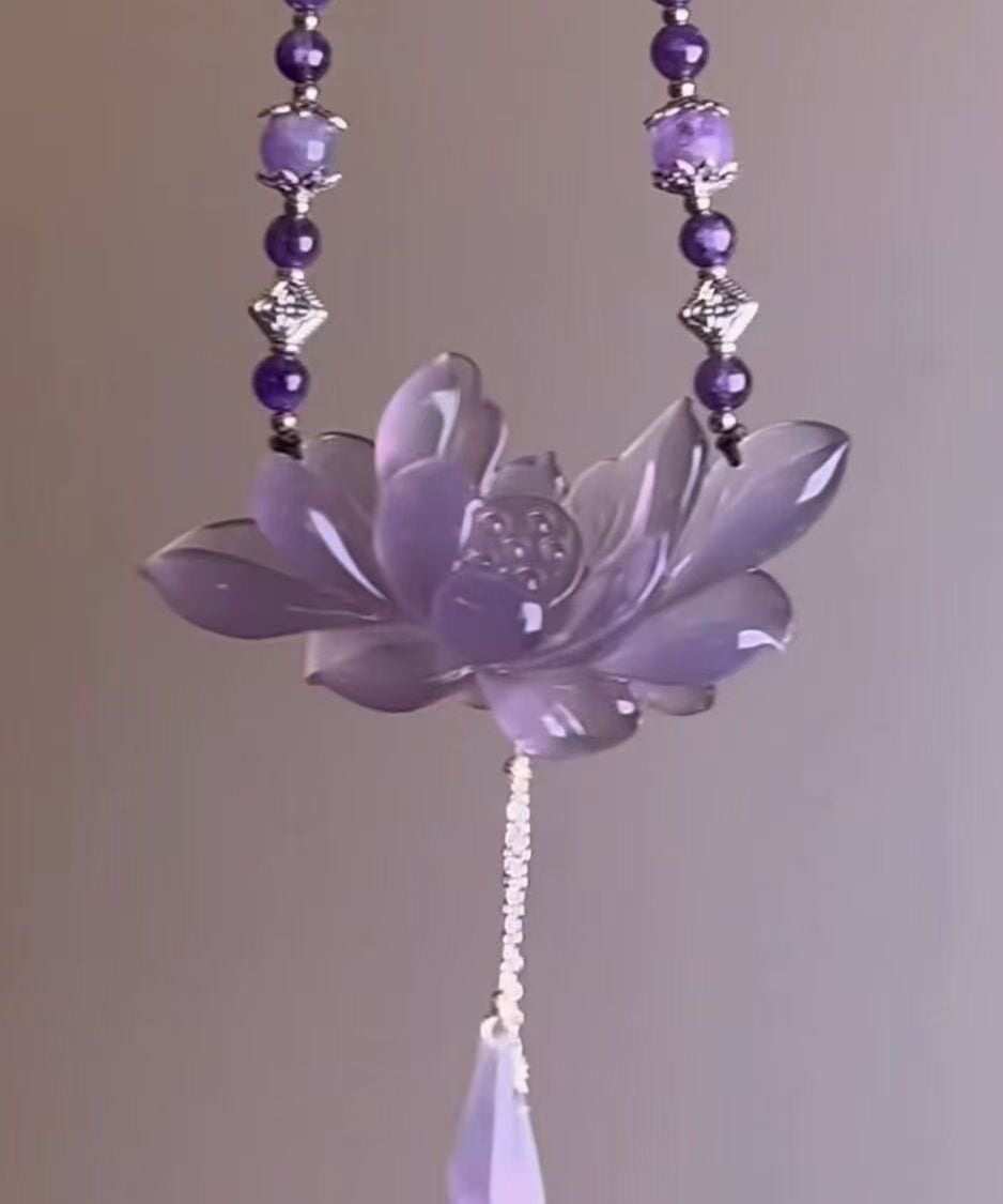 Collier Femme Pendentif Lotus Style Rétro 4