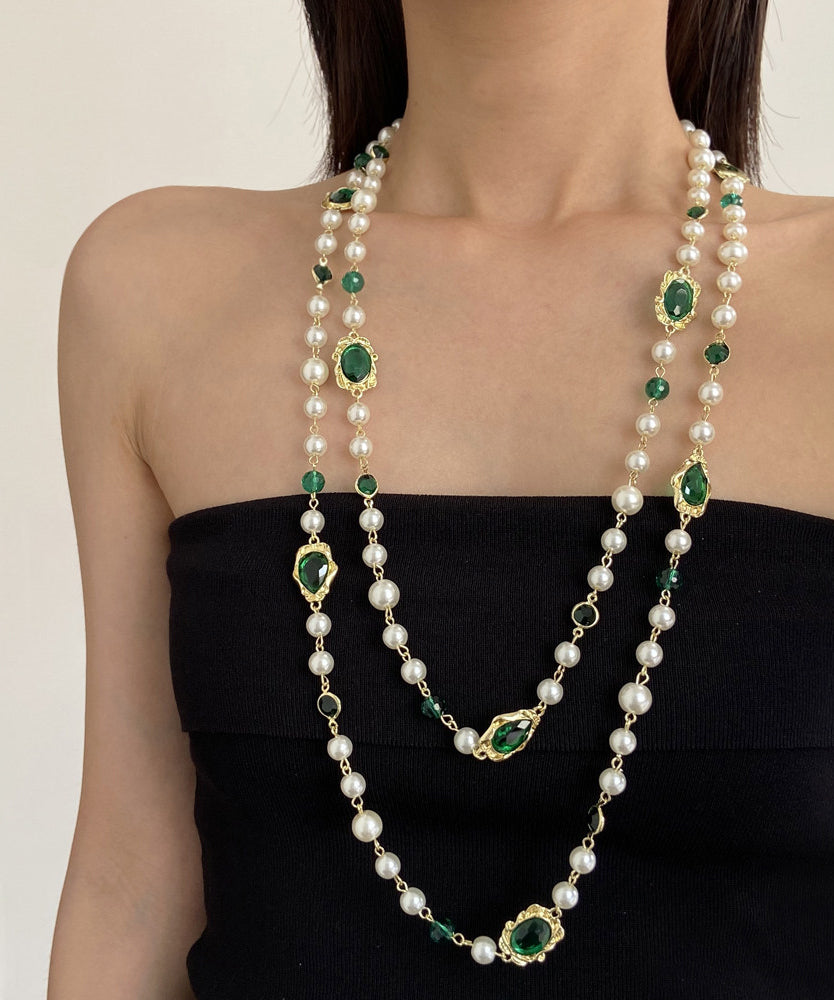 Collier Femme Perles Graduées Multi-couches Style Patchwork 0