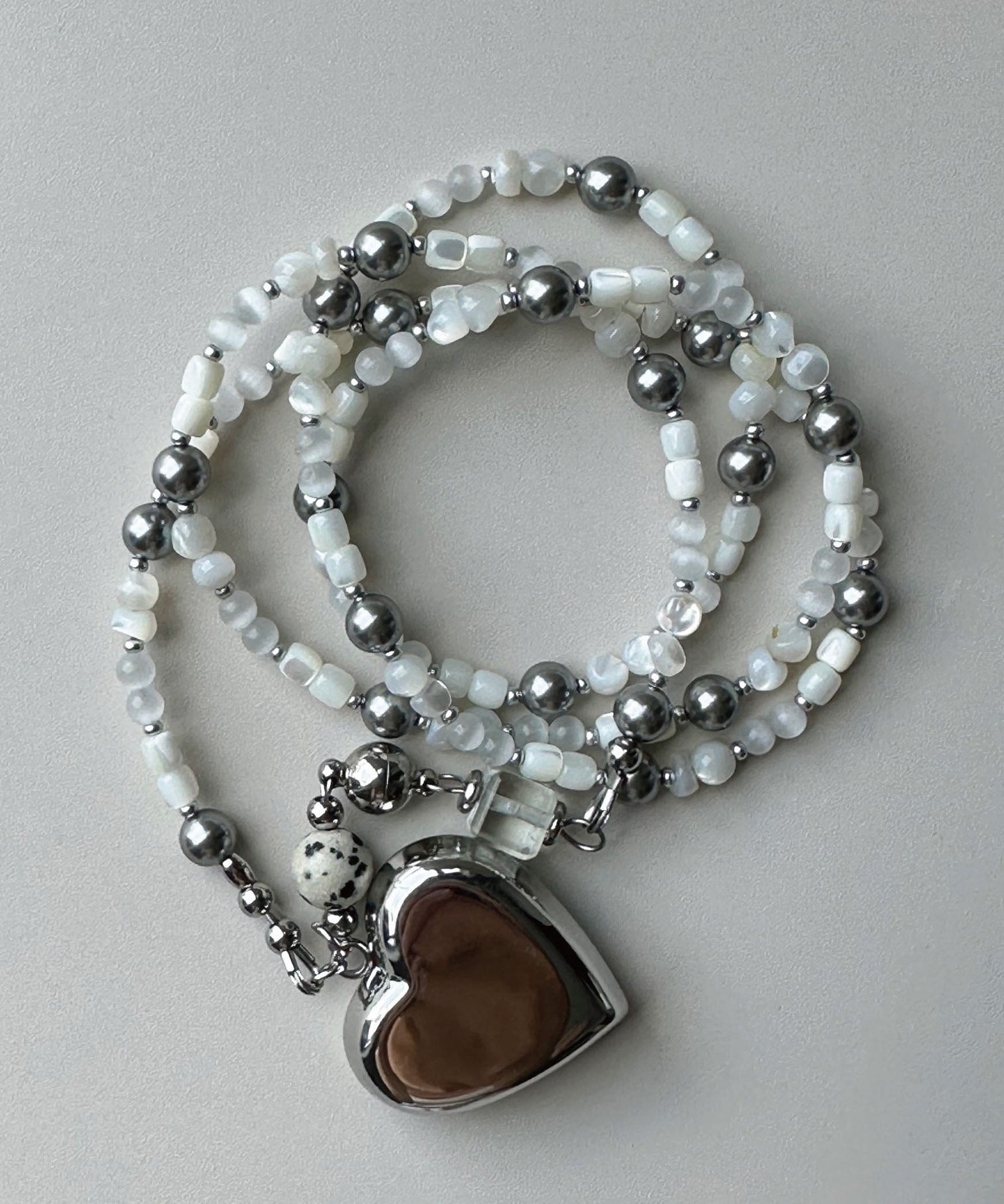 Collier Long Femme avec Pendentif Cœur Design Original 3