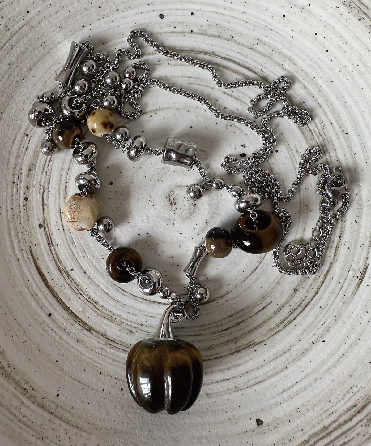 Collier long pour femme avec pendentif en pierre naturelle 3