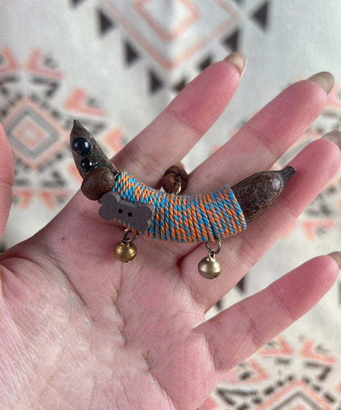 Collier pendentif animalier tissé pour femme 0