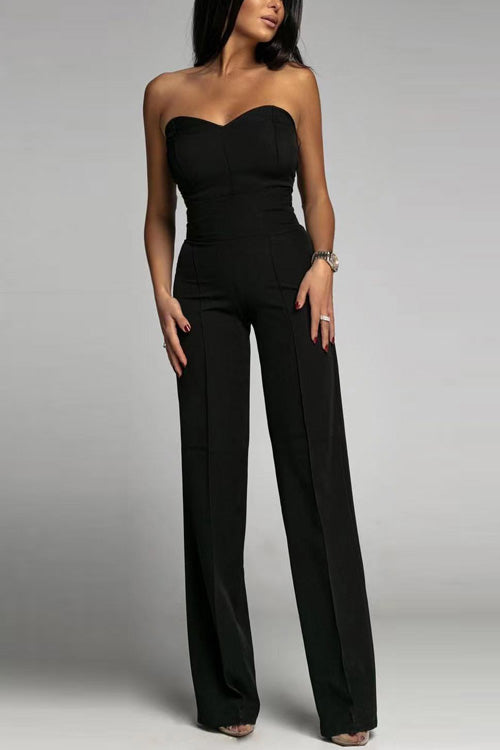 Combinaison Femme Chic Haute Taille Sans Bretelles Tissu Doux 2