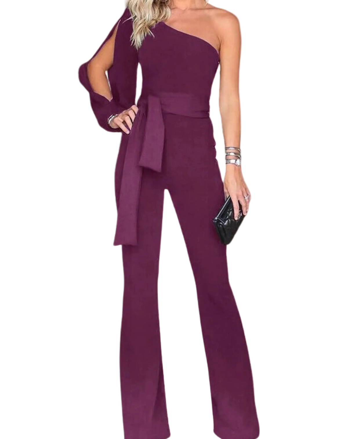 Combinaison Femme Chic avec Ceinture à Nœud 0