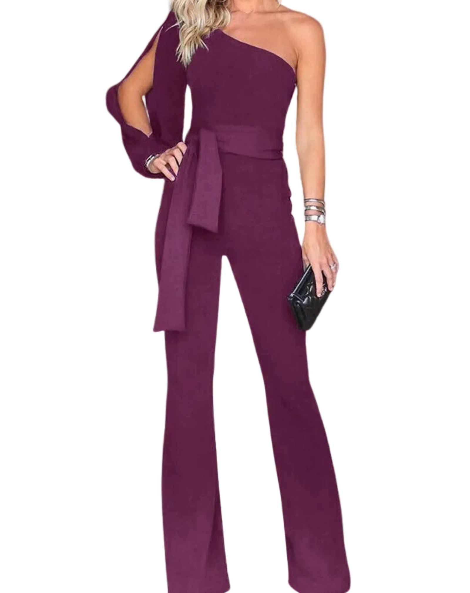 Combinaison Femme Chic avec Ceinture à Nœud 0