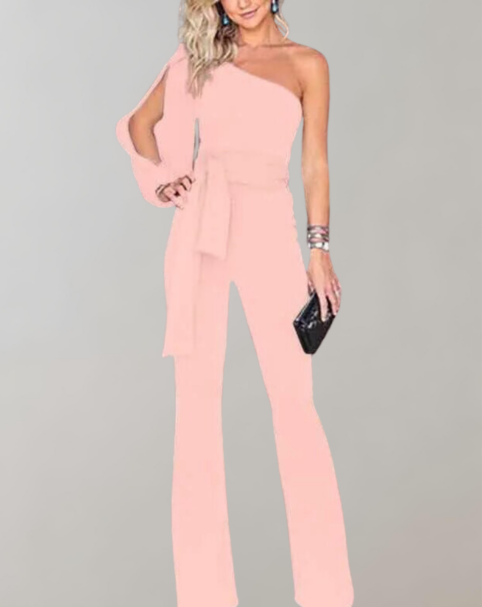 Combinaison Femme Chic avec Ceinture à Nœud 11