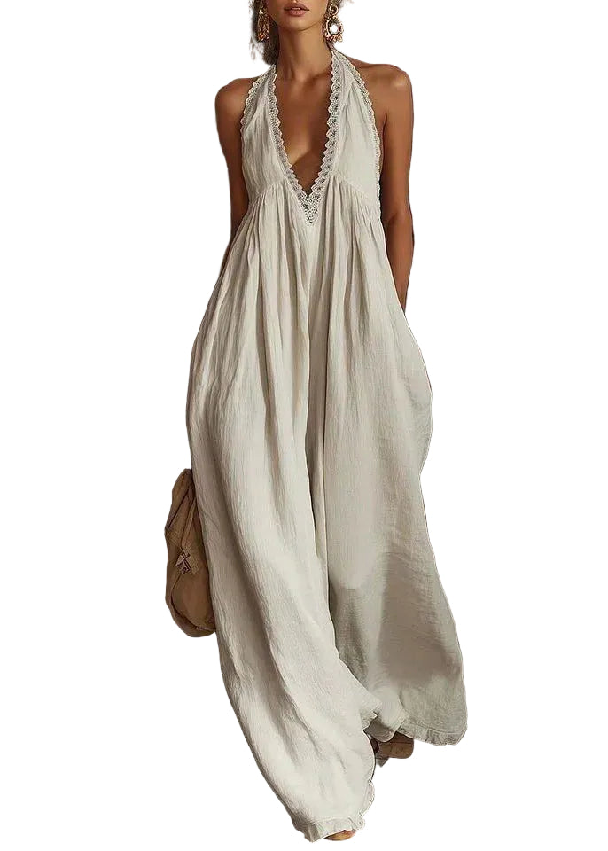 Combinaison Femme Col V Patchwork Style Estival 0