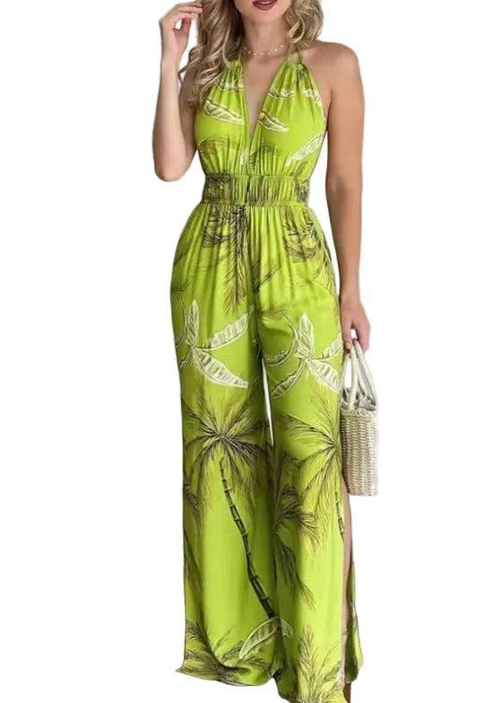 Combinaison Femme Dos Nu Taille Élastique Style Licou 0