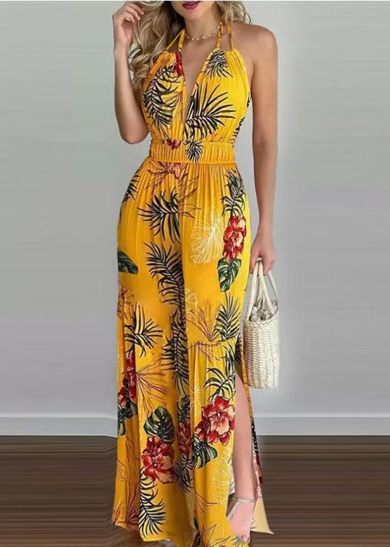 Combinaison Femme Dos Nu Taille Élastique Style Licou 1