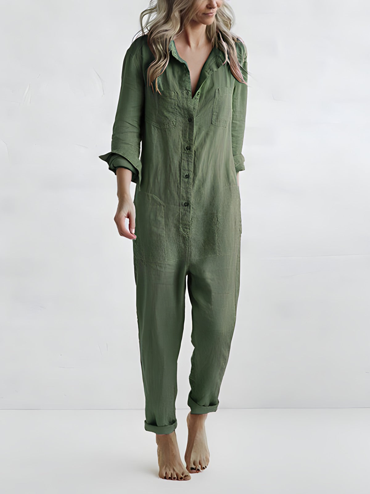 Combinaison Femme Élégante Ajustée en Polyester