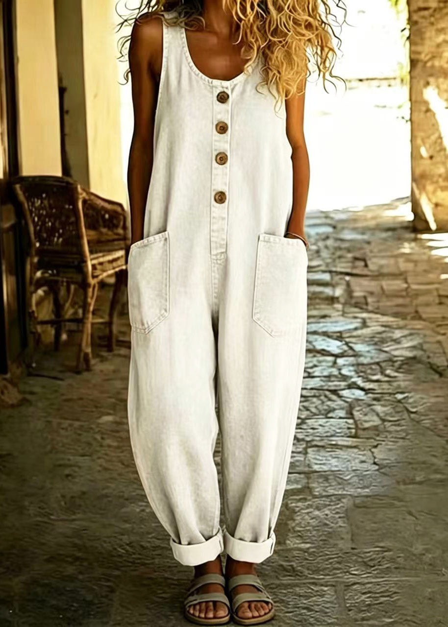 Combinaison Femme Oversize Style Vintage avec Poches 0