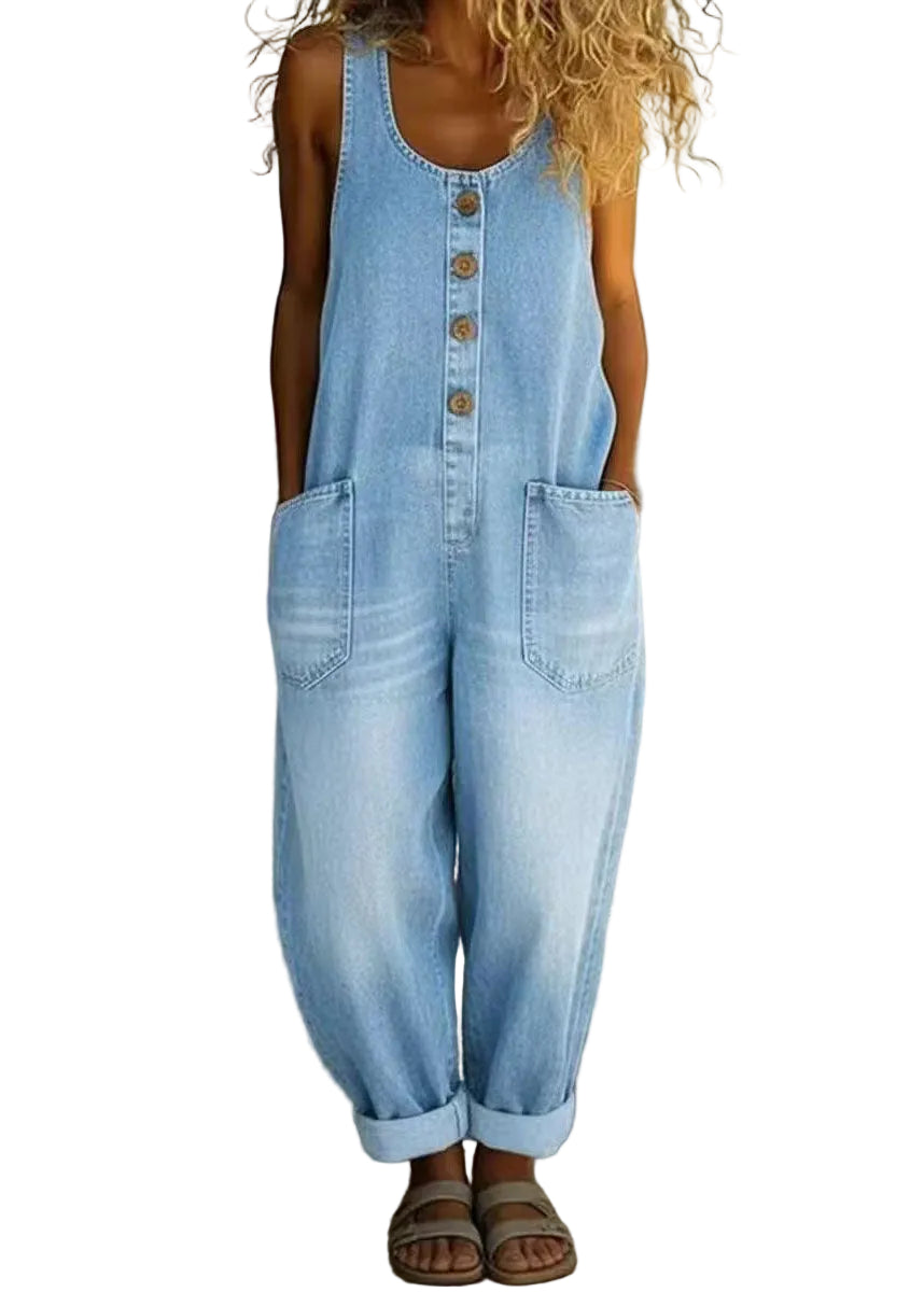 Combinaison Femme Oversize Style Vintage avec Poches 1