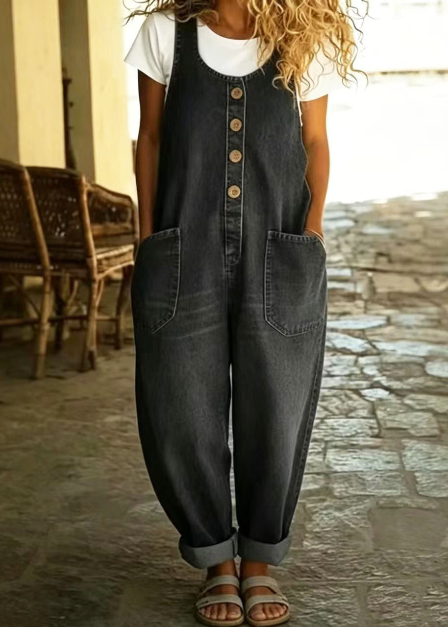 Combinaison Femme Oversize Style Vintage avec Poches 3