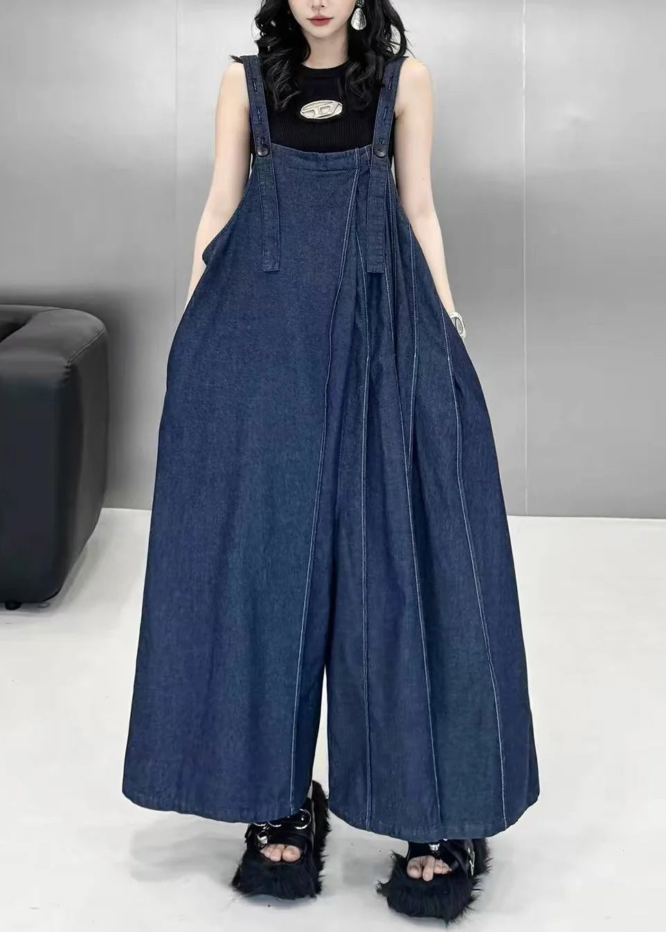 Combinaison Femme Oversize à Jambes Larges Automne 0