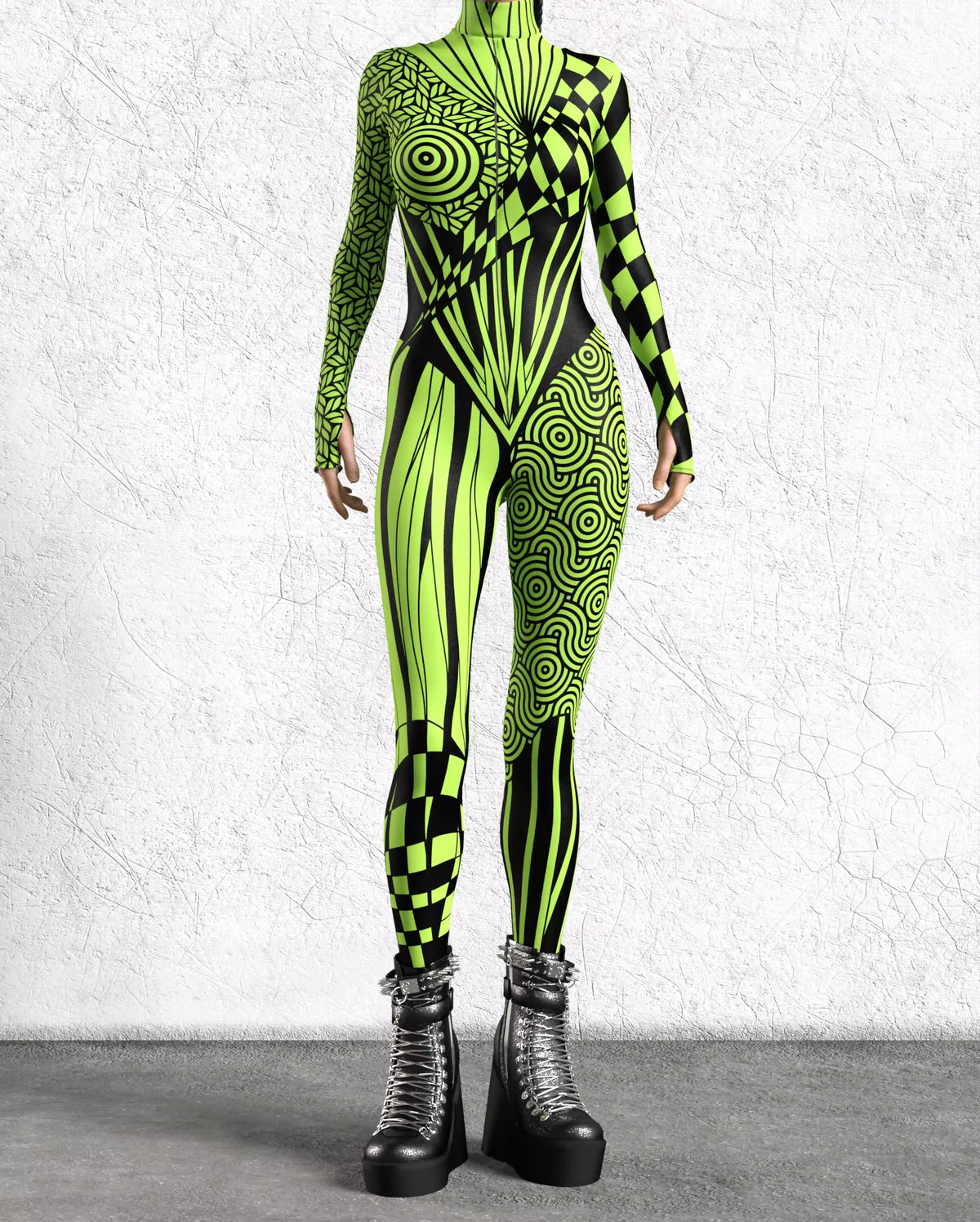 Combinaison Femme Style Cyberpunk Body Musculaire 9