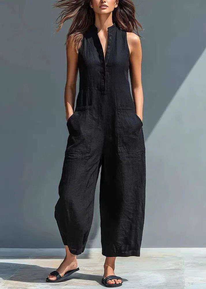 Combinaison Femme Taille Haute Sans Manches Style Patchwork 0