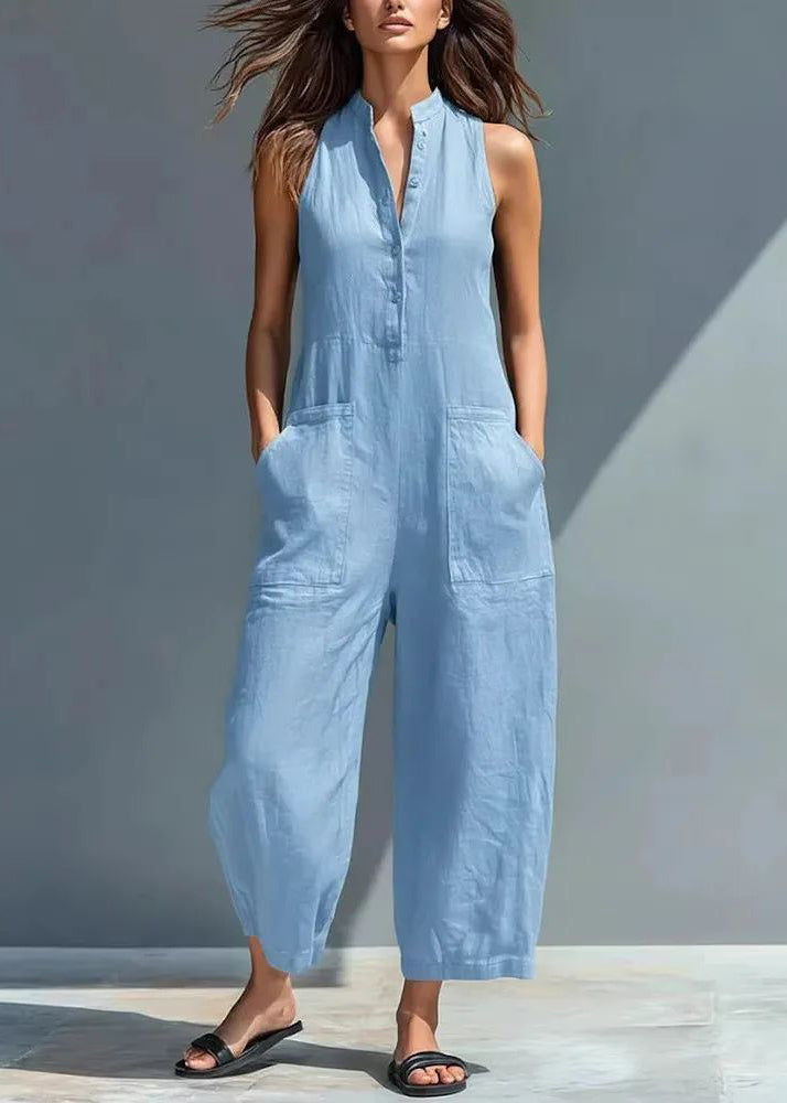 Combinaison Femme Taille Haute Sans Manches Style Patchwork 1