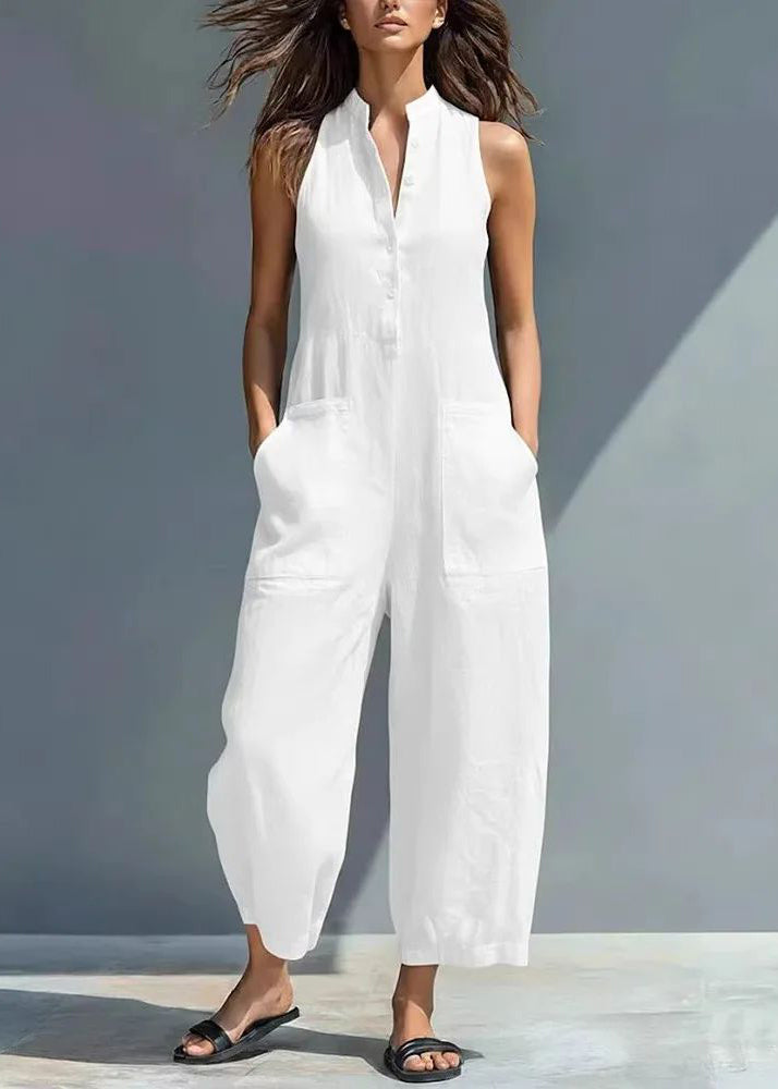 Combinaison Femme Taille Haute Sans Manches Style Patchwork 2