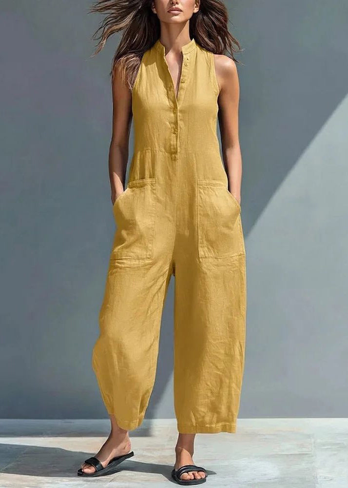 Combinaison Femme Taille Haute Sans Manches Style Patchwork 3