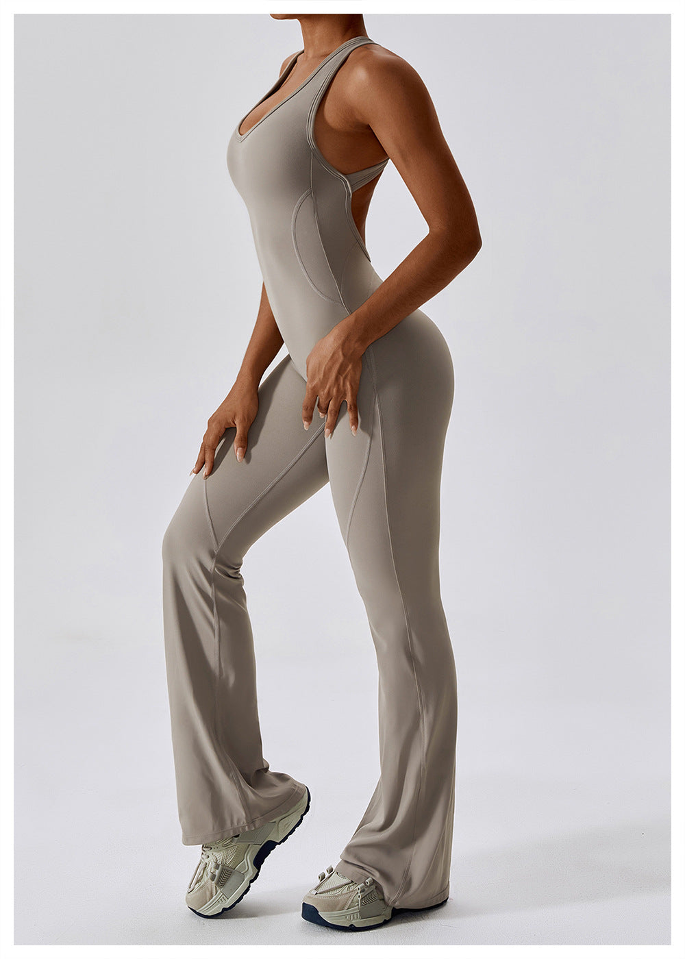 Combinaison Femme V-Hals Ajustée en Nylon