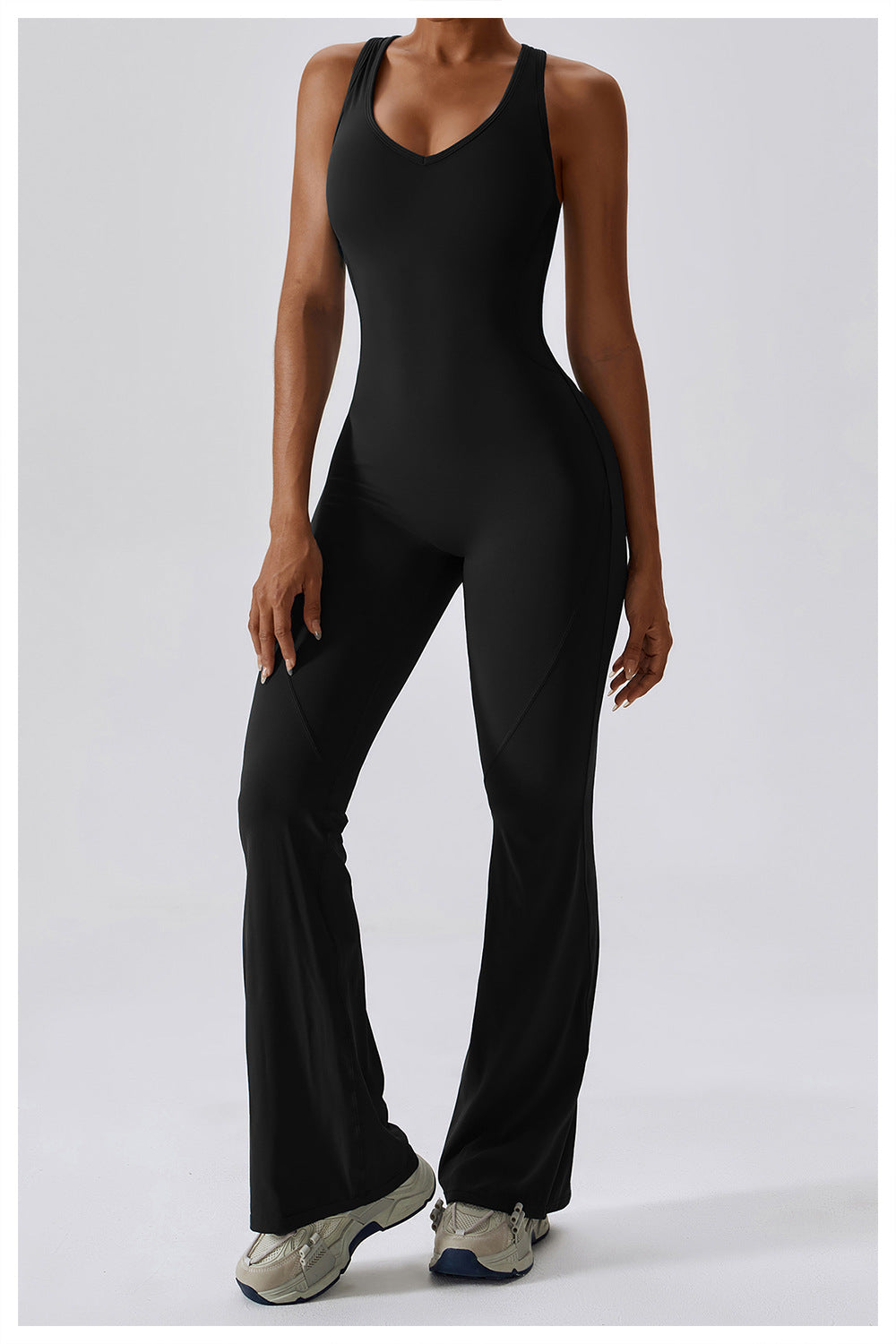 Combinaison Femme V-Hals Ajustée en Nylon
