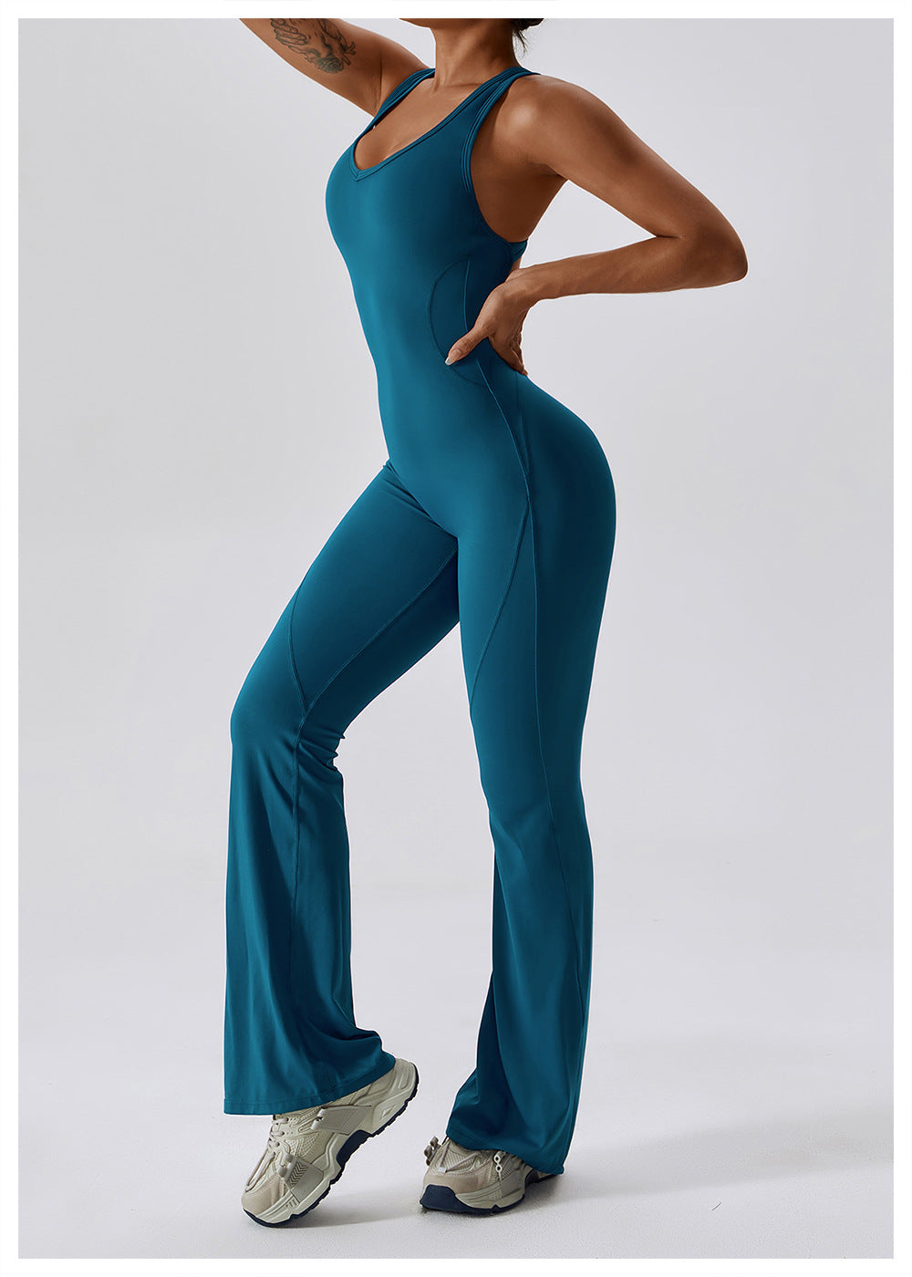 Combinaison Femme V-Hals Ajustée en Nylon