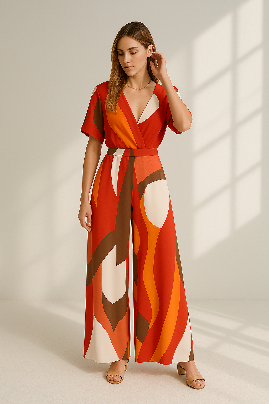 Combinaison Femme V-Haut avec Manches Ample 1