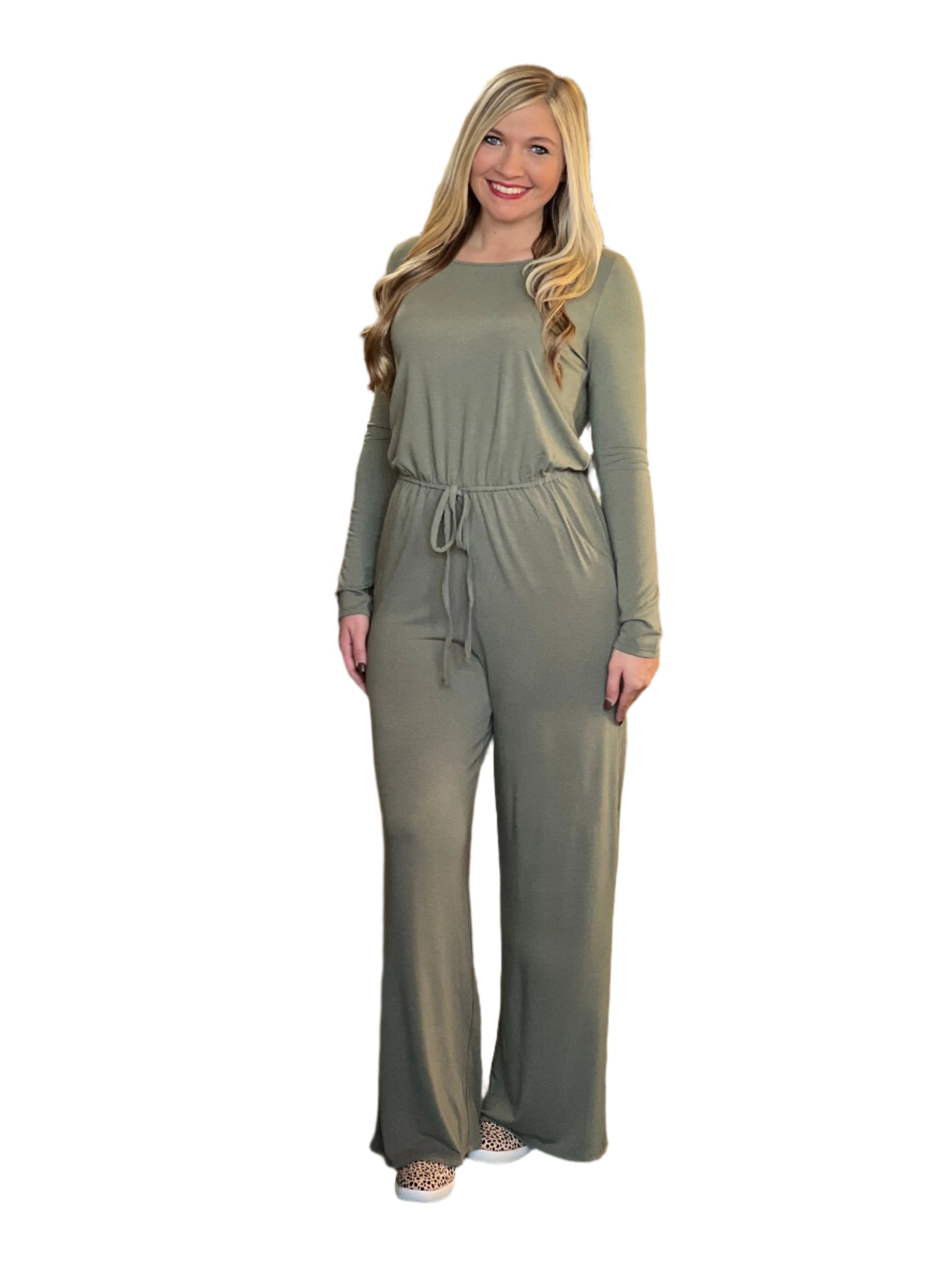 Combinaison Longue à Manches Longues Femme Olive 0