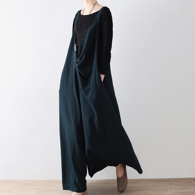 Combinaison Pantalon Femme Oversize Rayée à Jambes Larges 2