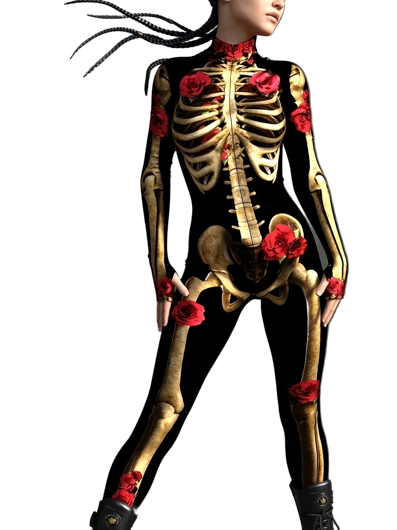 Costume Femme Combinaison Imprimé Squelette 0