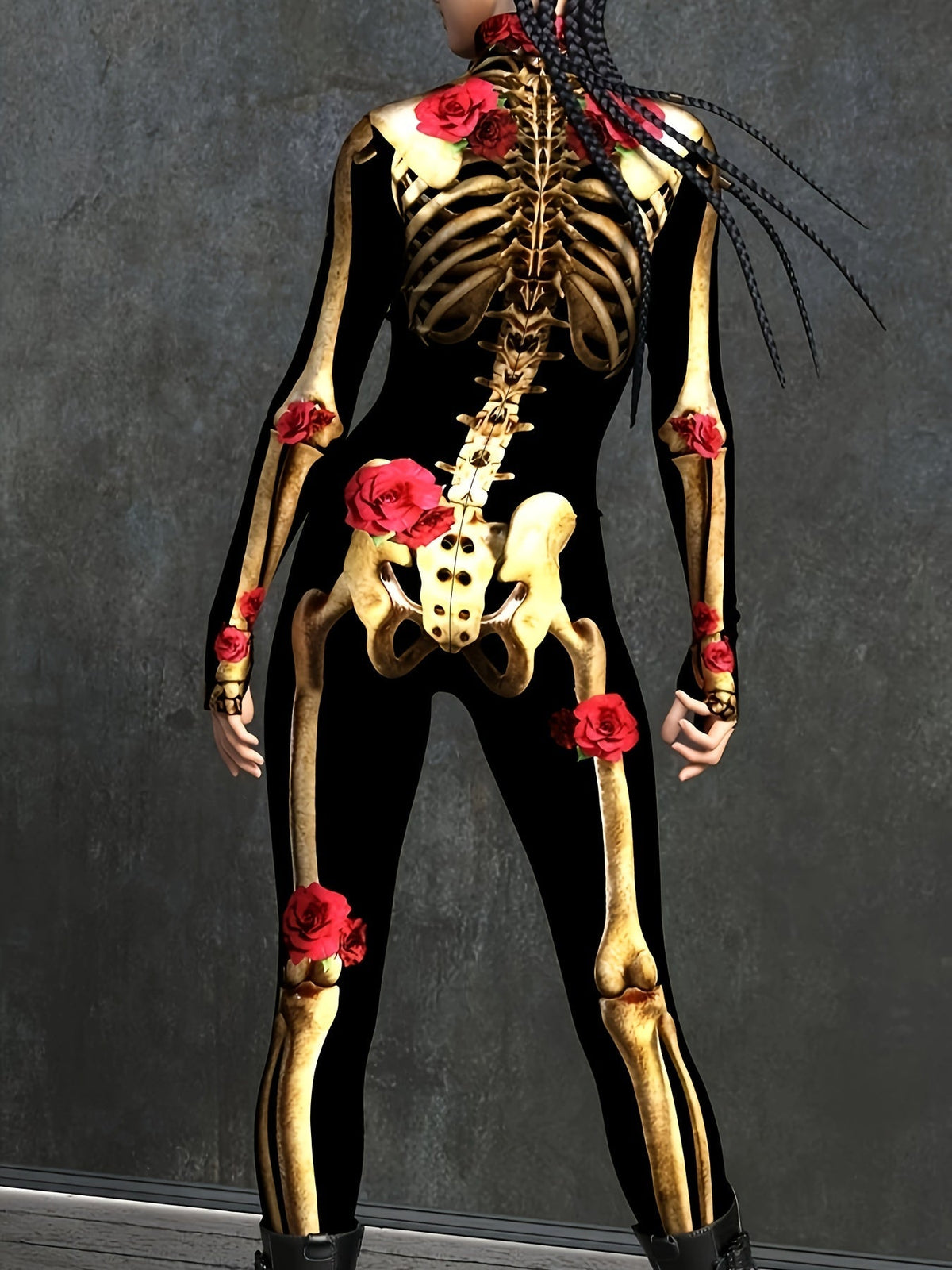 Costume Femme Combinaison Imprimé Squelette 2