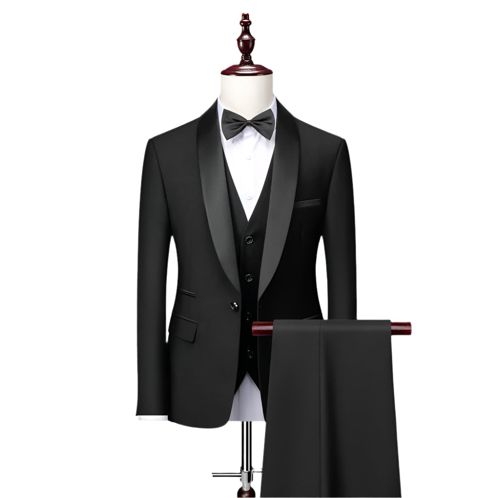 Costume Homme 3 Pièces Slim Fit en Laine pour Mariage et Événements Formels 0
