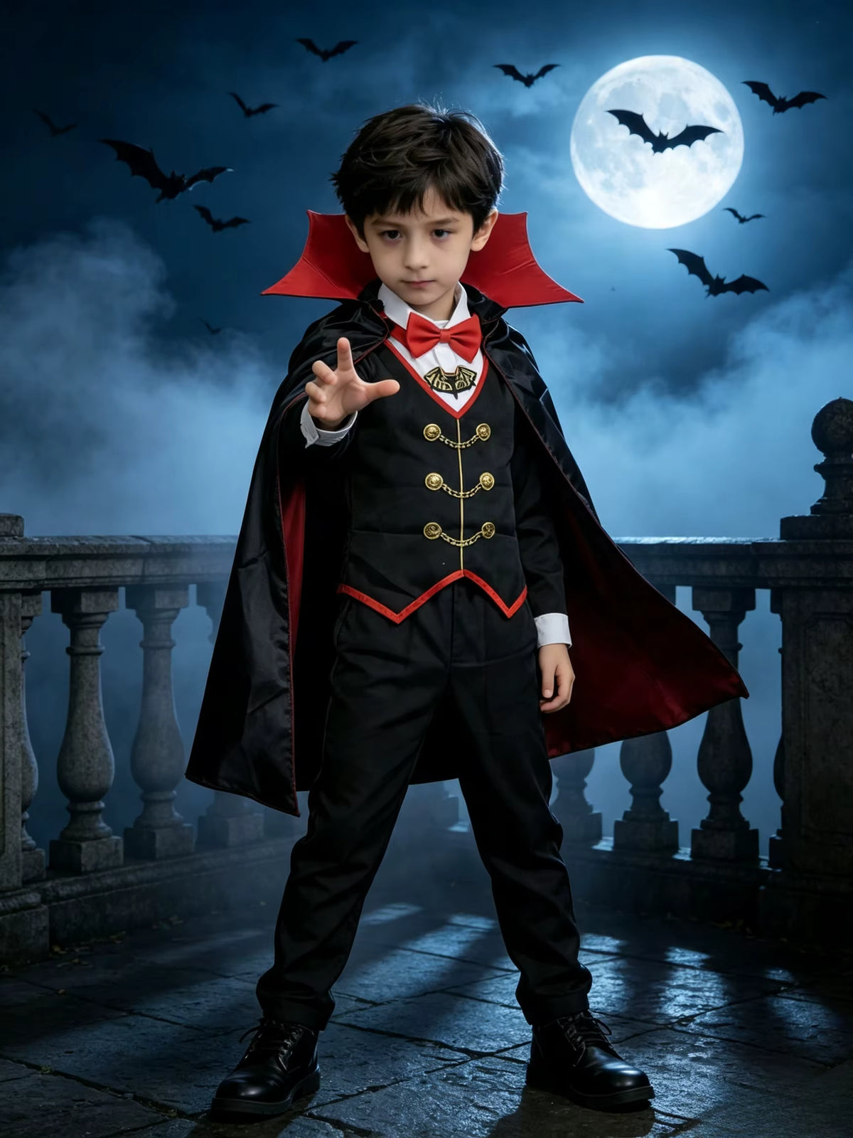 Costume garçon vampire avec cape pour cosplay Halloween 0