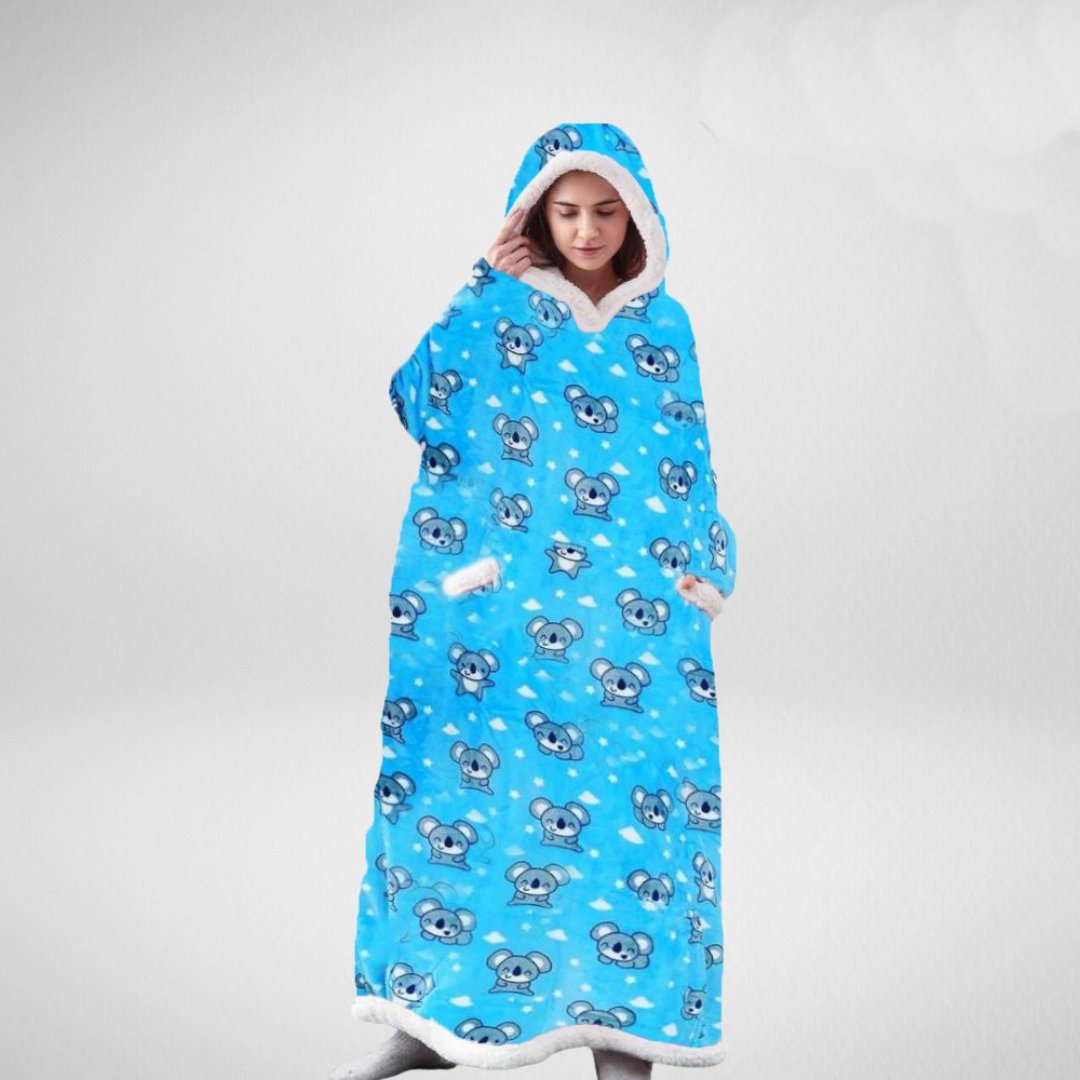 Couverture Polaire Surdimensionnée À Capuche Microfleece Et Sherpa 1