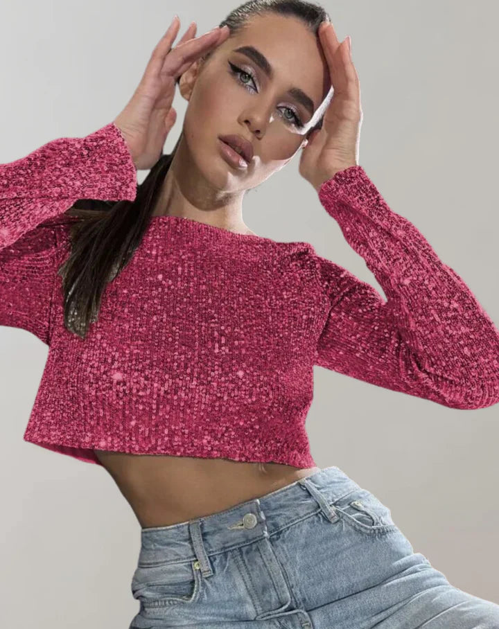 Crop Top Scintillant pour Femmes Glamour 2