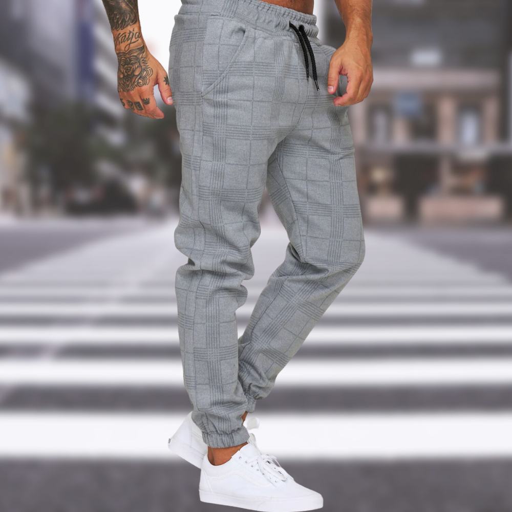 Variant image for Pantalon Homme à Carreaux Élégant en Mélange de Coton-7