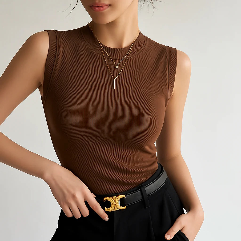 Débardeur Ajusté Femme Confort Tissu Léger 1