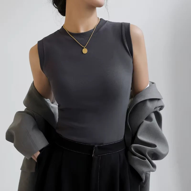 Débardeur Ajusté Femme Confort Tissu Léger 4