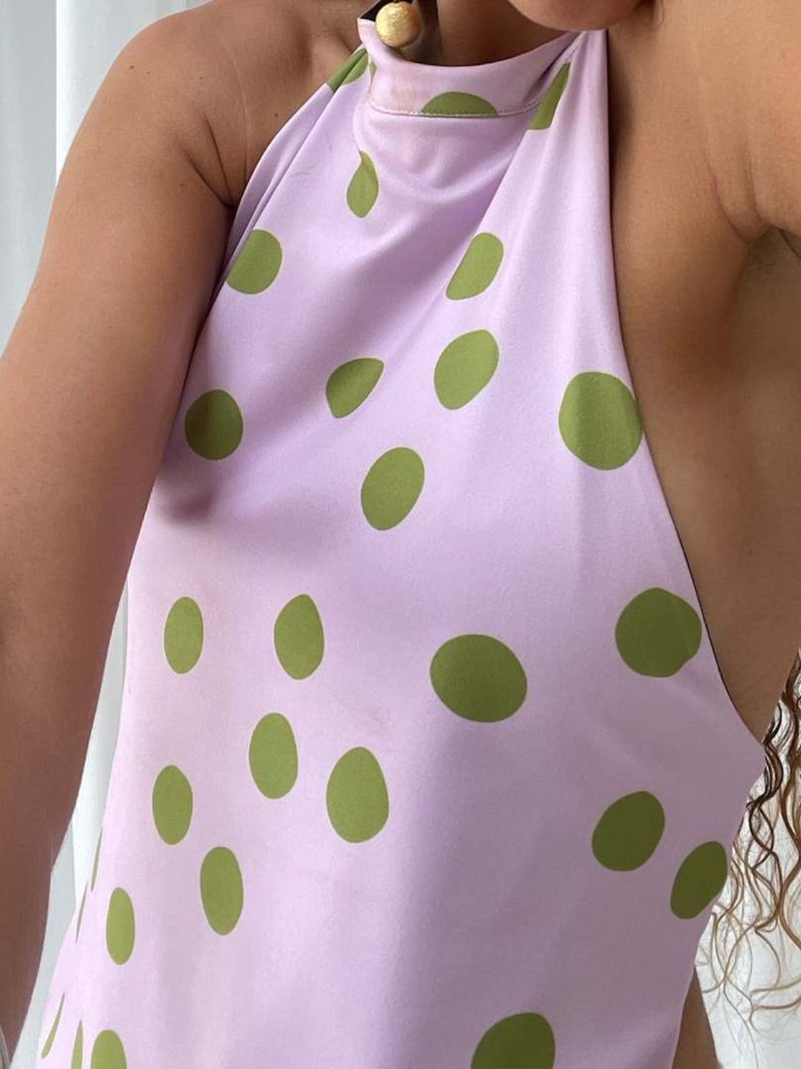 Débardeur Dos Nu Imprimé Femme Halter en Mélange Polyester Coton 2