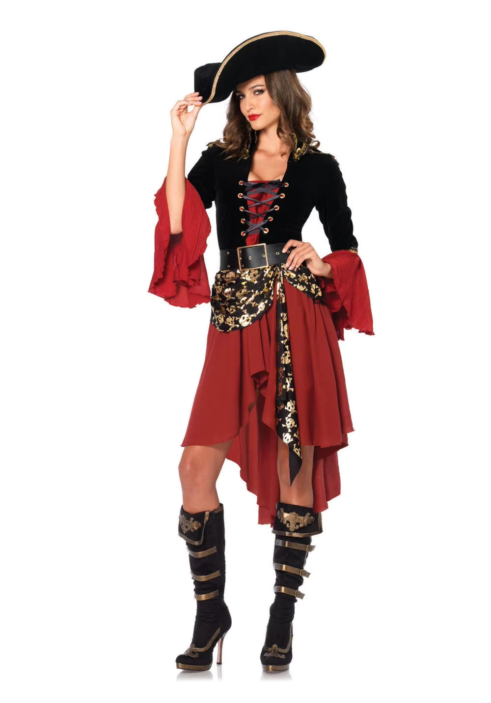 Déguisement Femme Capitaine Pirate Style Gothique Médiéval 1