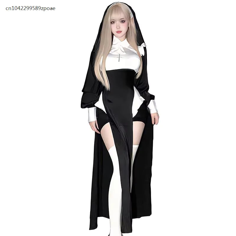 Déguisement Femme Costume de Nonne Cosplay pour Spectacle 0