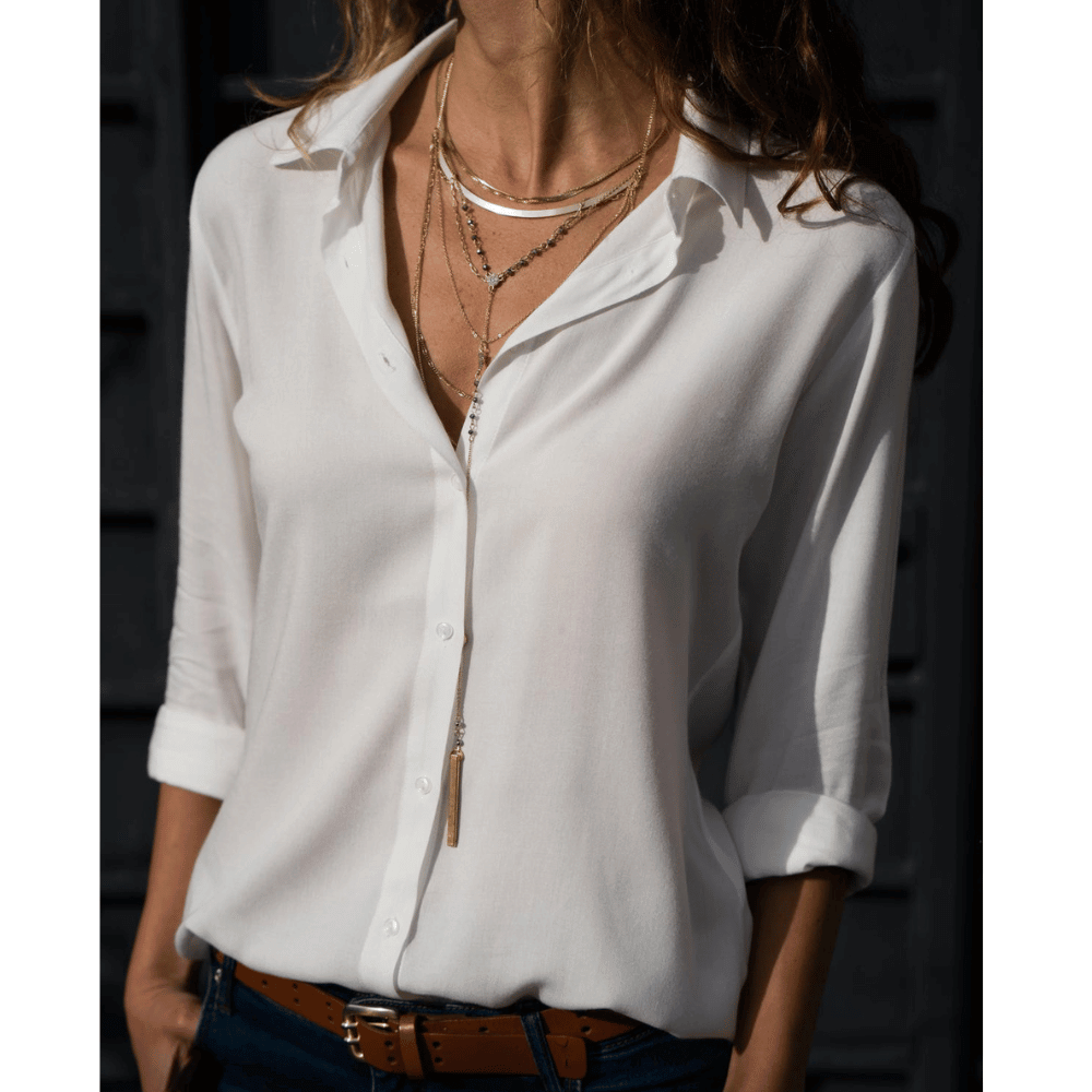 Chemisier Femme Chic Élégant en Tissu Doux-1