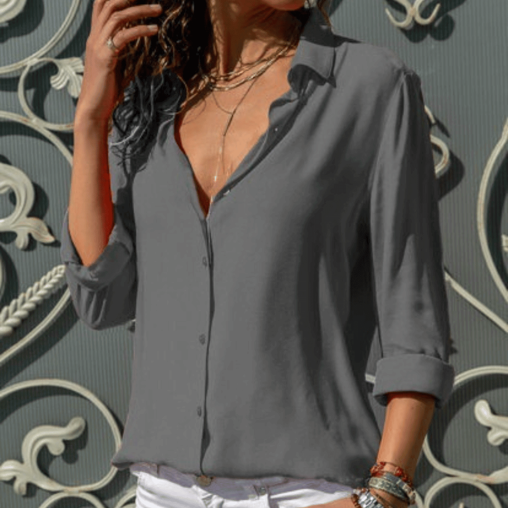 Variant image for Chemisier Femme Chic Élégant en Tissu Doux-15